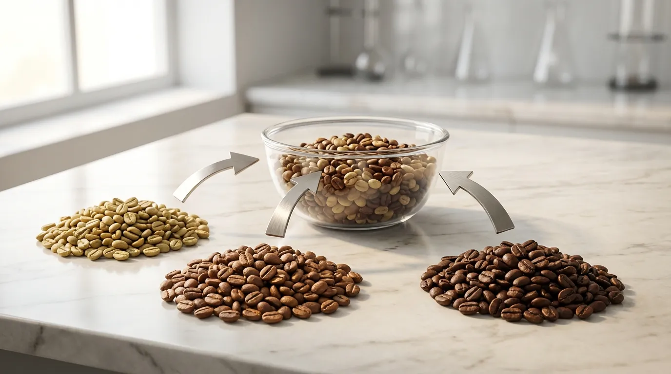 Komponowanie blendu — trzy rodzaje ziaren w precyzyjnych proporcjach