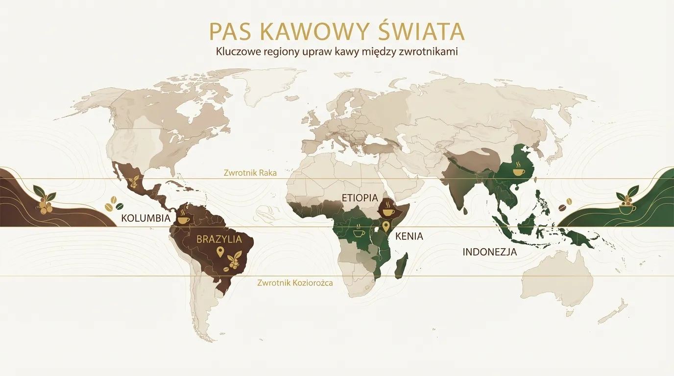 Mapa regionów kawowych świata — najważniejsi producenci kawy specialty
