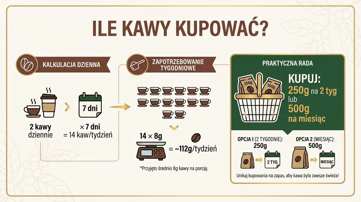 Ile kawy kupować naraz — kalkulacja dla 1 i 2 osób